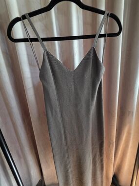 Freshman 1996 Olive Green Ribbed Knit Bodycon Midi Dress XS